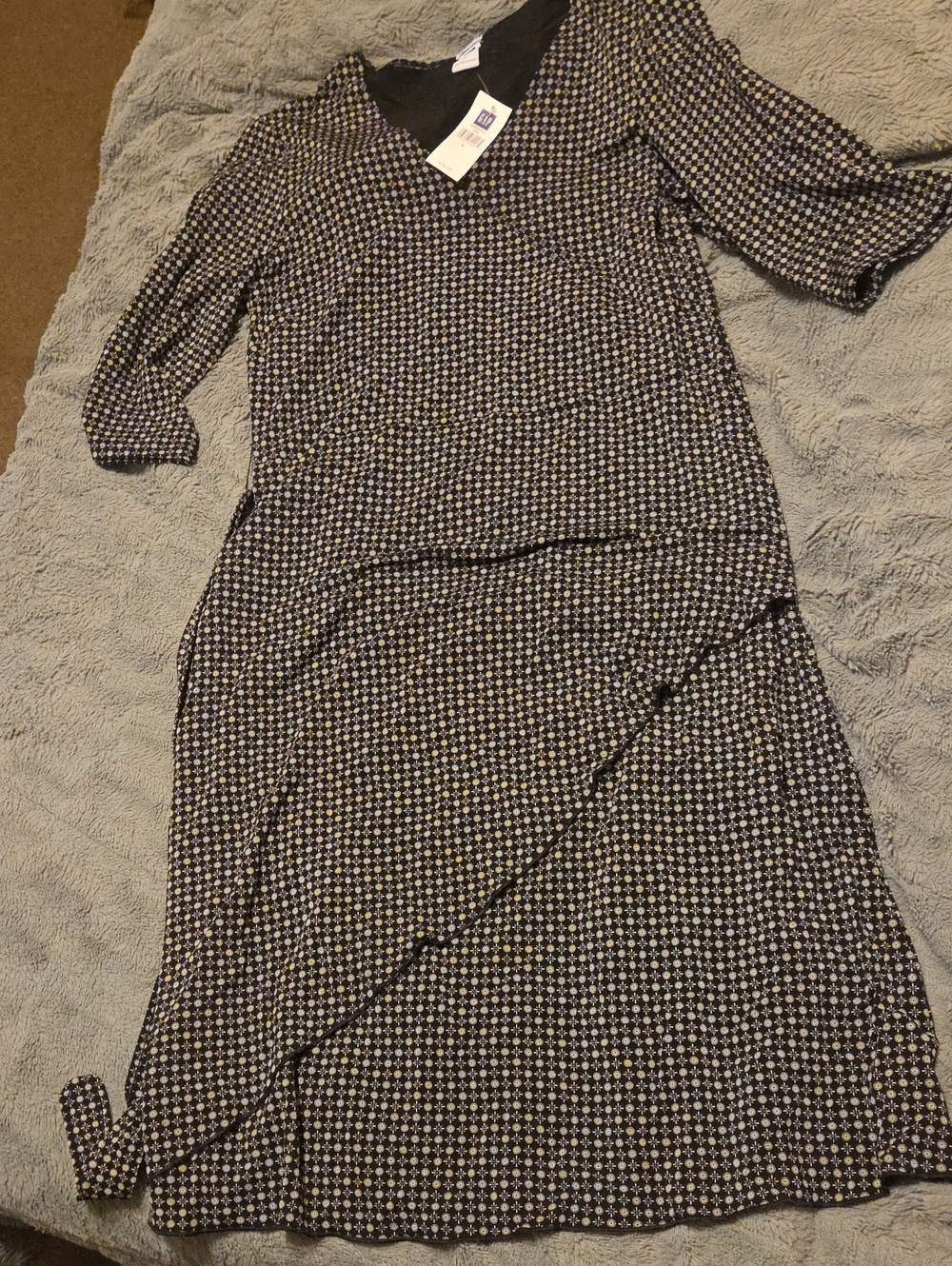 GAP Black and White Geometric Midi Dress